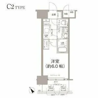 エスリード大阪デュアルゲート【13階】の間取り