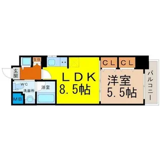 プラウランド堀田【5階】の間取り