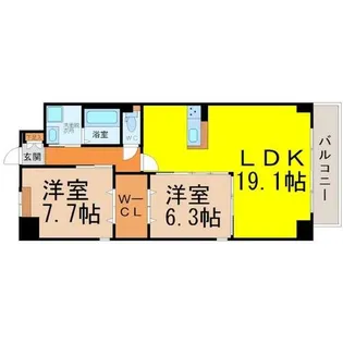 オルソパール伝馬【12階】の間取り