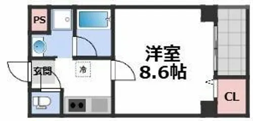 ソリティア桃谷【3階】の間取り