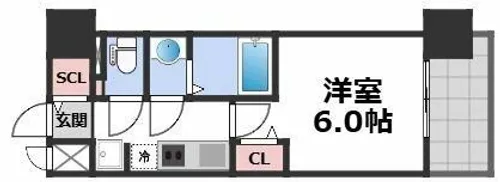 プレサンス深江橋ラヴィゲート【7階】の間取り
