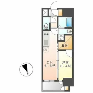 エステムコート名古屋新栄Ⅳネスト【1504号室】の間取り