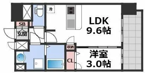 プレサンス深江橋ラヴィゲート【13階】の間取り