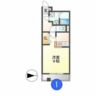 プリミエール塩付通【101号室】の間取り