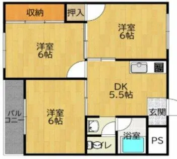 太秦グリーンハイツA【3階】の間取り