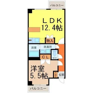 レジディア久屋大通II【4階】の間取り