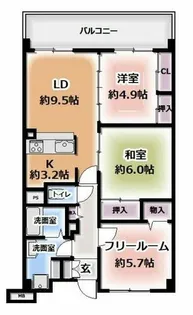 ヴェルテ忍ケ丘Ⅱ番館【1階】の間取り