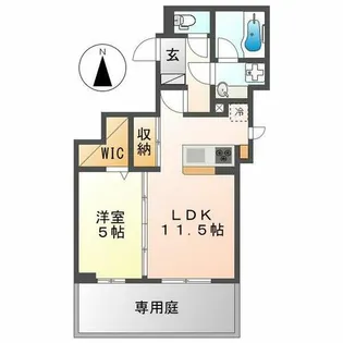 ルヴィータ矢田南【102号室】の間取り