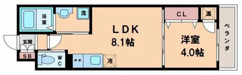 ジョイフル矢田【1階】の間取り