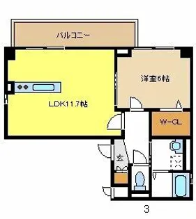 ラトレ白鳥【3階】の間取り