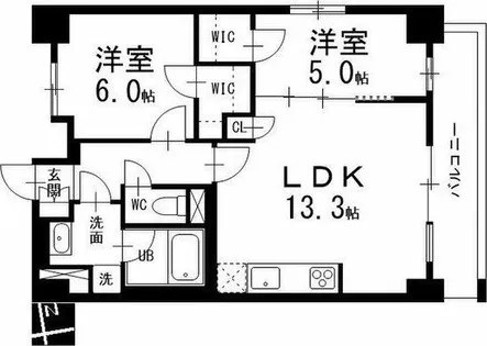 エスフィオーレ【9階】の間取り