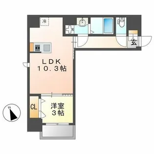 ディアレイシャス東別院Ⅱ【1101号室】の間取り