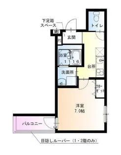 フジパレス西宮甲東園2番館【1階】の間取り