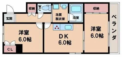 クラウド大峰【5階】の間取り