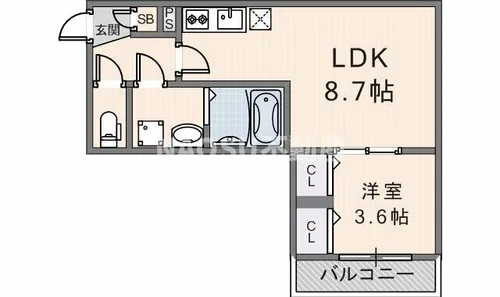 ジーメゾン角田ラシード【103号室】の間取り