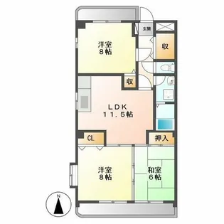 エステート石園【202号室】の間取り