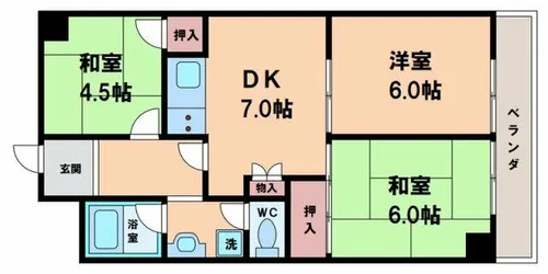 エメラルド長居【4階】の間取り
