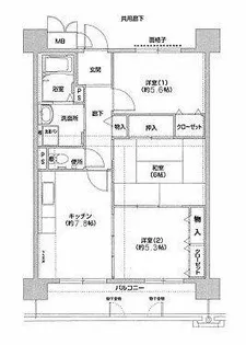 コーシャハイツ相生 3棟【5階】の間取り