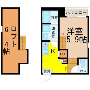 ハーモニーテラス新守山【2階】の間取り