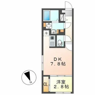 リーデンス今池【203号室】の間取り