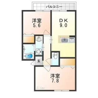 スカイフィールド【2階】の間取り