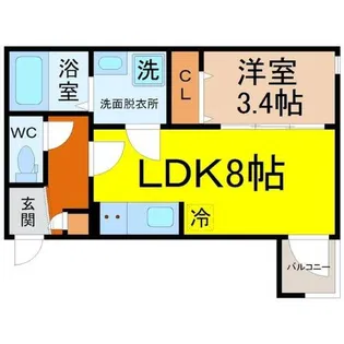 メイクスR道徳公園Ⅲ【1階】の間取り
