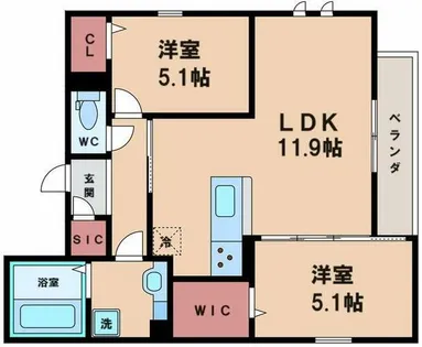 PINO SOLANA【2階】の間取り