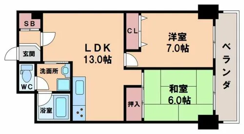 ハイツ天王寺1号館【3階】の間取り