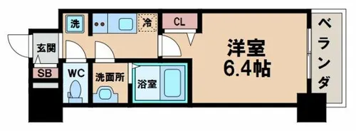 アドバンス大阪ブリス【4階】の間取り