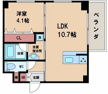 ヴィーブルエリーゼ【6階】の間取り