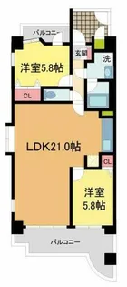 プリオーレ苦楽園【4階】の間取り