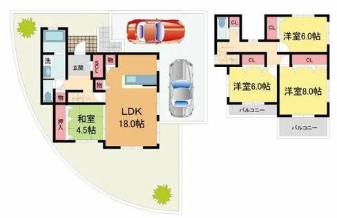 兵庫県西宮市苦楽園四番町【一戸建】の間取り