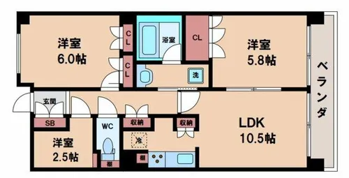 エル・セレーノ上本町レジデンス【9階】の間取り