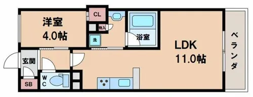 フェルム TENNOJI EAST【4階】の間取り