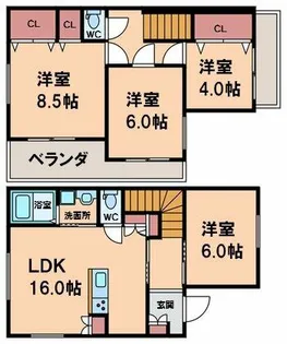 丸山通貸家【1階】の間取り