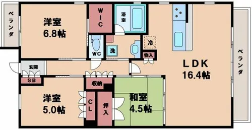サンクレイドル阿倍野阪南町【6階】の間取り