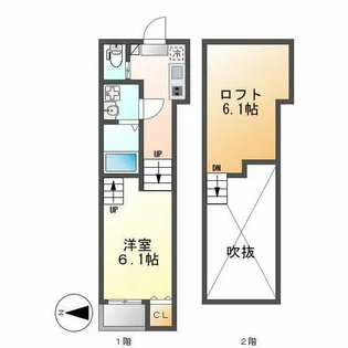 フレグラントオリーブ名城公園【102号室】の間取り