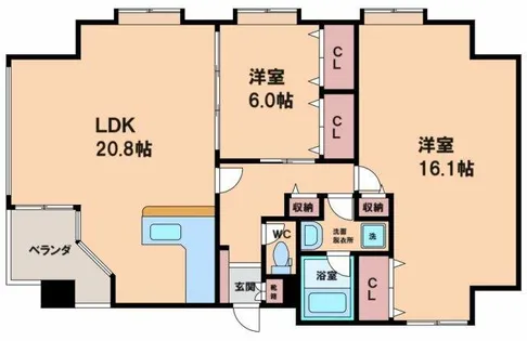 セイワパレス四天王寺【5階】の間取り