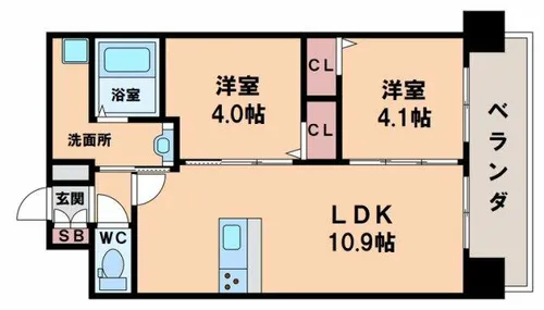 プレサンス天王寺ヴィヴァン【7階】の間取り