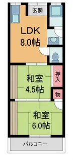 清雅荘【201号室】の間取り