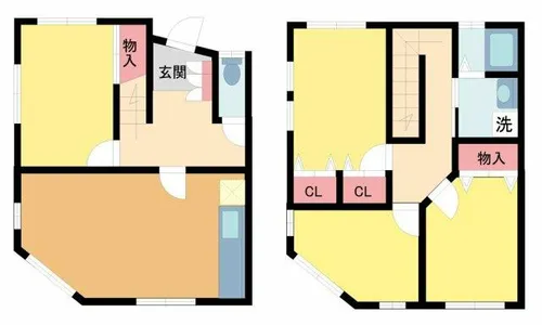 兵庫県西宮市中島町【テラスハウス】の間取り