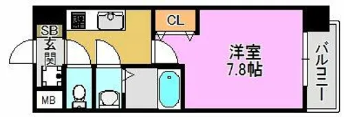 La Douceur(ラドゥセール)荒本【9階】の間取り