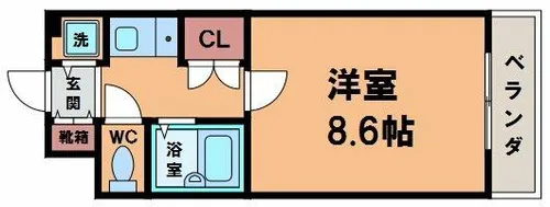 プルミール美章園【3階】の間取り