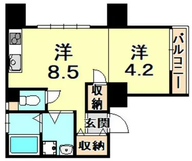 奥野ハイツ【1階】の間取り