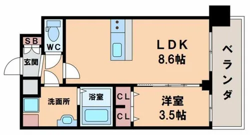 プレサンス天王寺ヴィヴァン【7階】の間取り