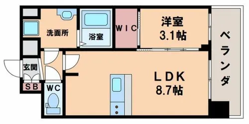プレサンス天王寺ヴィヴァン【8階】の間取り