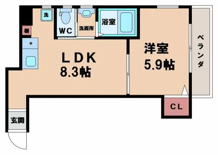 ハイツ美園【5階】の間取り