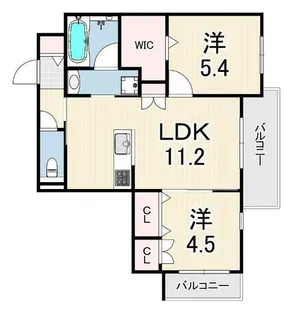 LA VITA西宮北口【3階】の間取り