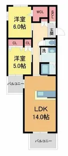 LaLaBrezza芦屋翠ヶ丘【1階】の間取り
