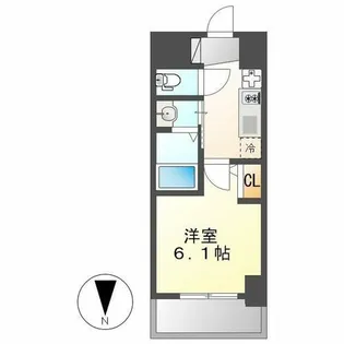エステムコート名古屋新栄Ⅲグローリィ【12階】の間取り